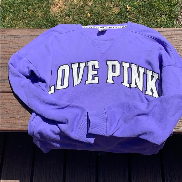 PINK Victoria's Secret Sweaters - LOVE PINK purple crewneck sweater